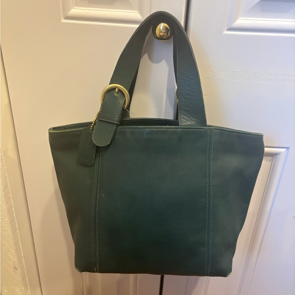 Vintage Coach Bottle Green Small Waverly Bag